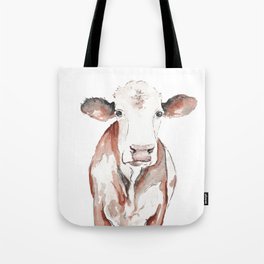 Cow Watercolor Tote Bag