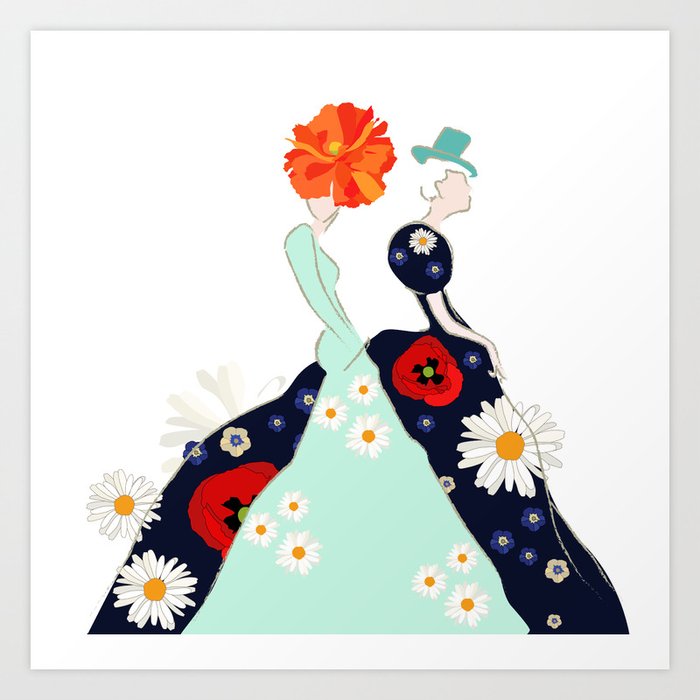 Abstract Sketch Model Girl Art Print By Pa21 Society6