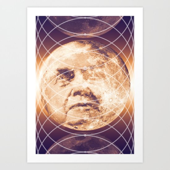 Man in the Moon Phases Art Print