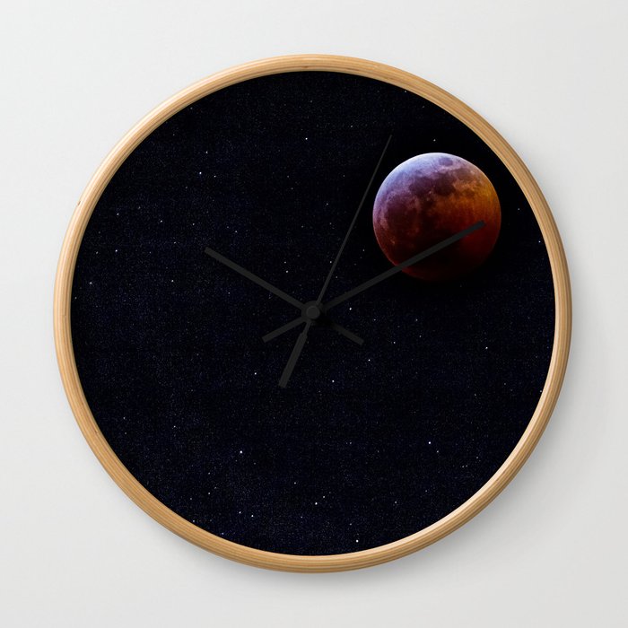 Super Wolf Blood Moon Lunar Eclipse Wall Clock