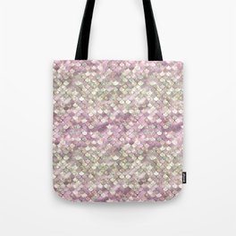 Pink Mermaid Pattern Metallic Glitter Tote Bag