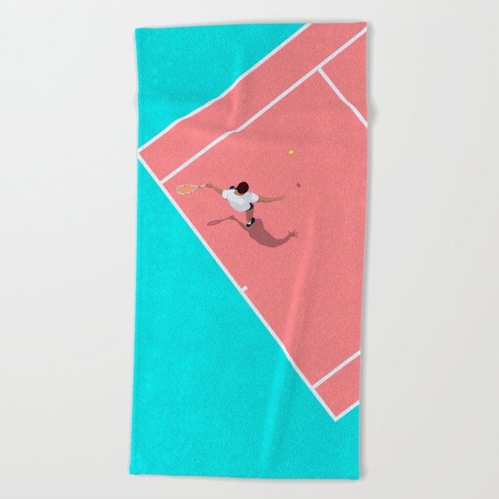 Pastel Tennis Court From Above  Beach Towel