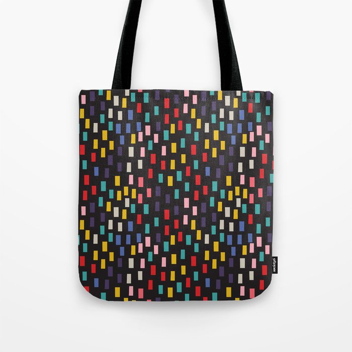 Abstract black pattern with simple colored shapes  Tote Bag