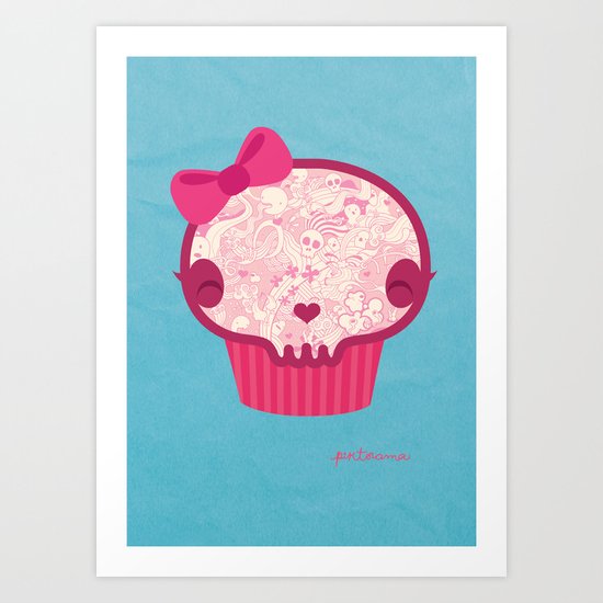 Cupcake Skull Art Print