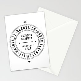 Nashville, Tennessee, USA - 1 - City Coordinates Typography Print - Classic, Minimal Stationery Card