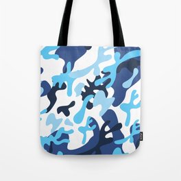 Blue Wavy Grunge Pattern Tote Bag