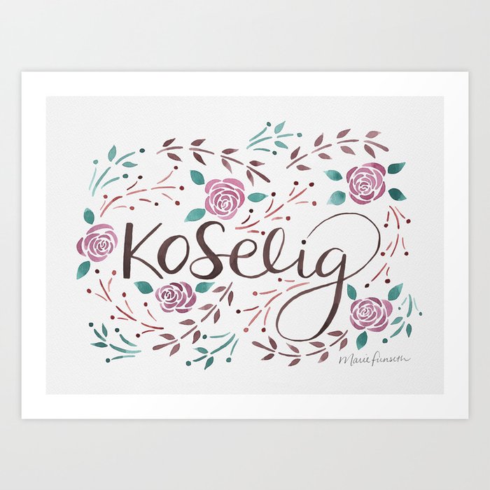 Koselig - Rosy Floral Art Print