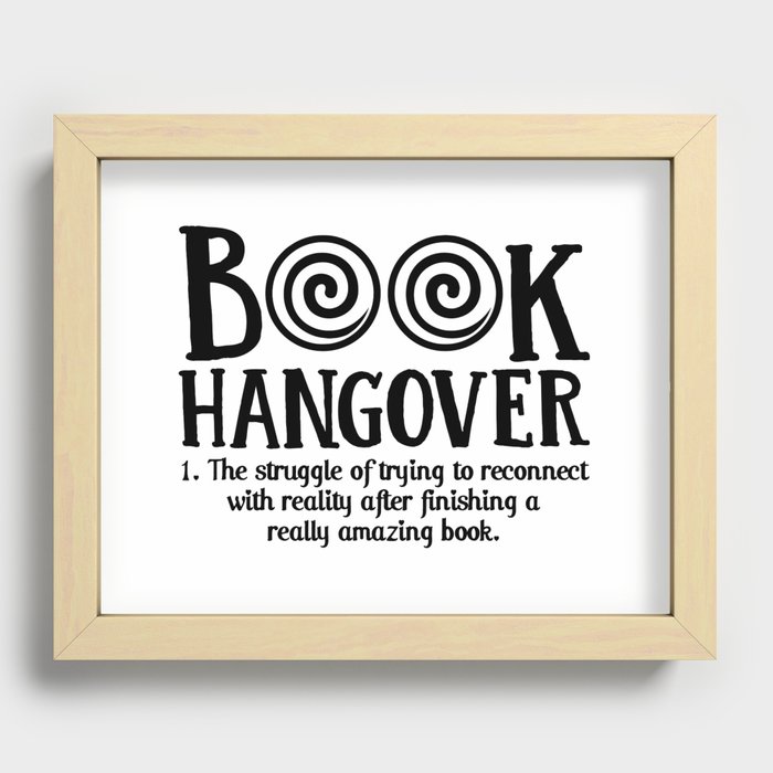 Funny Book Hangover Definition Recessed Framed Print
