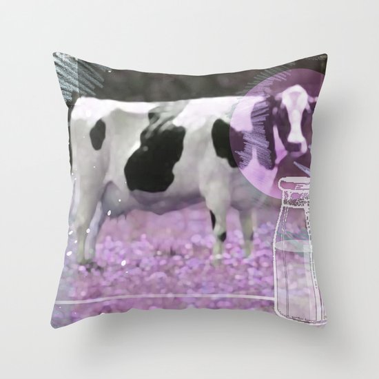 Milk comes from a bottle Throw Pillow