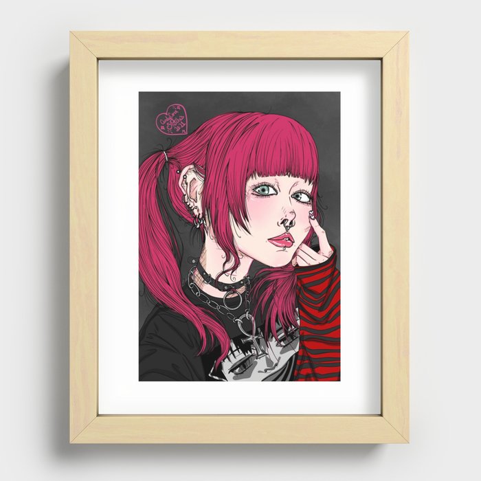 Cute Pink and Punk Recessed Framed Print