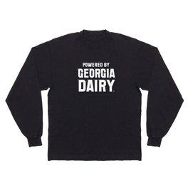 Powered by Georgia Dairy- black on white Long Sleeve T Shirt