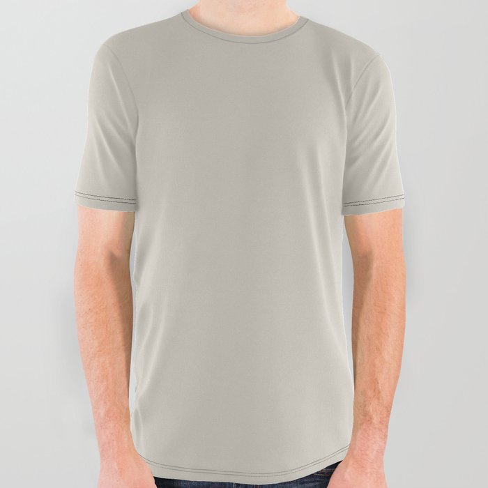 Fresh Pale Greige Gray - Grey Solid Color Pairs PPG Storm's Coming PPG1008-2 All Over Graphic Tee