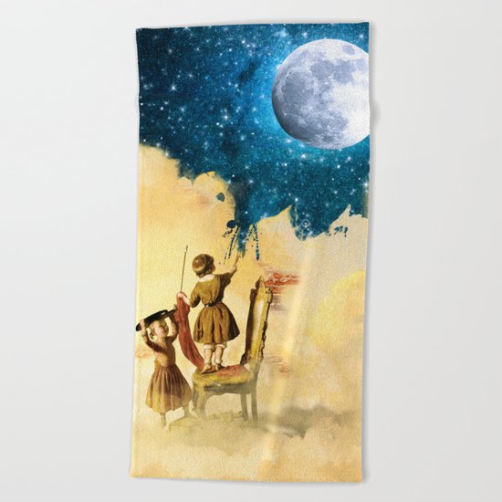 Painting Stars Beach Towel