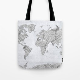 world map music vintage 2 Tote Bag
