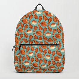 Fried Chicken & Biscuit Pattern - Blue Backpack