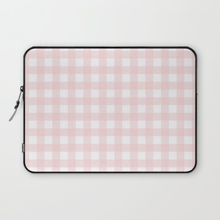 Pastel pink gingham pattern Laptop Sleeve