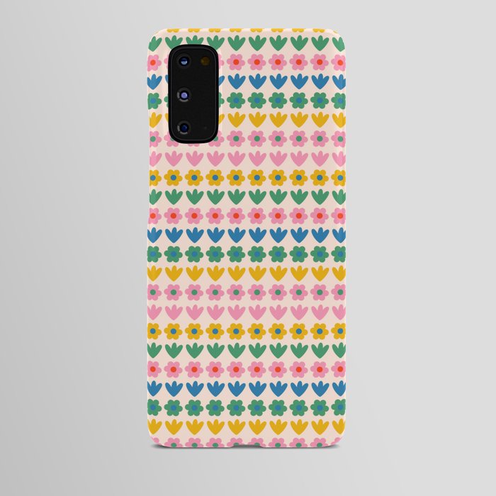 Spring Flower Stripes Cute Cheerful Colorful Mini Floral Pattern Android Case