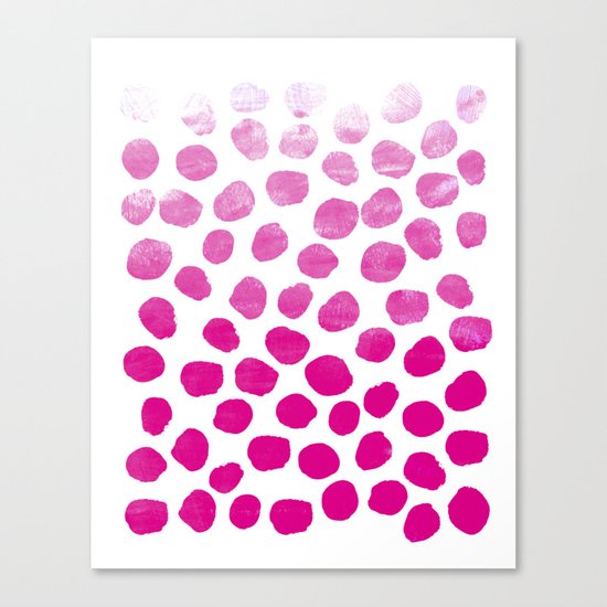 Ombre dots cute hot pink trendy must have gifts for college dorm room decor affordable painting Canvas Print