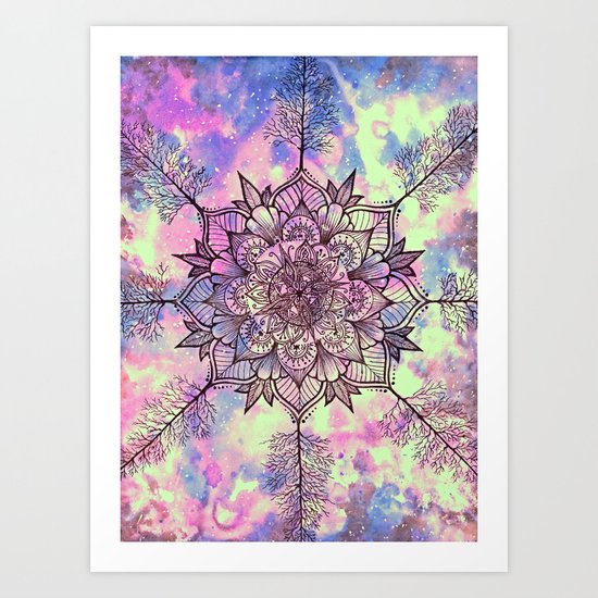 Galaxy Tree Mandala Art Print