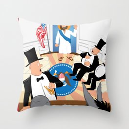 Everybody, Out! Throw Pillow