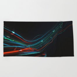 Abstract composition of Wires. Roller-coaster Beach Towel