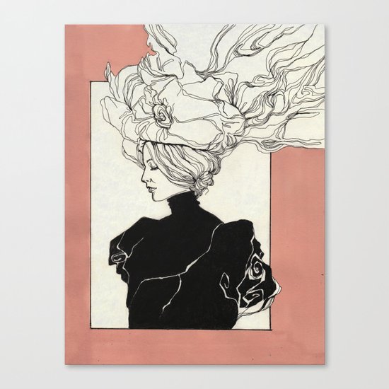 Vintage lady Canvas Print