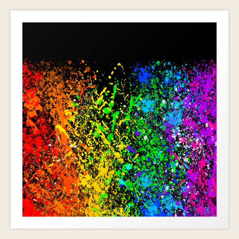 black rainbow color splatter art print by christyne society6 black rainbow color splatter art print by christyne