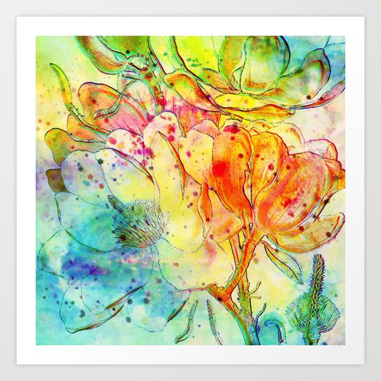 bright floral Art Print