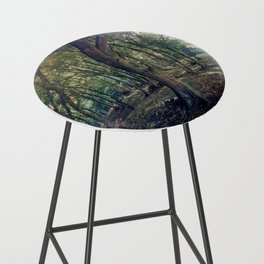 Conforting green deciduous forest landscape Bar Stool