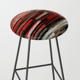 Stripe Layers in Red and Gray Bar Stool