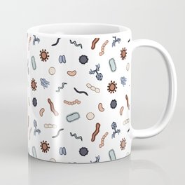 Vintage Microbiology - Black Outlines on White Coffee Mug | Virus, Disease, Infectious, Graphicdesign, Microbes, Viral, Bacteriophage, Bacillus, Gutmicrobiome, Digital 