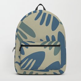 Big Cutouts Papier Découpé Abstract Pattern in Vintage Blue and Beige  Backpack