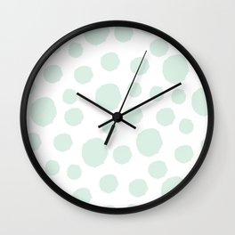 Mint Polka Art Wall Clock