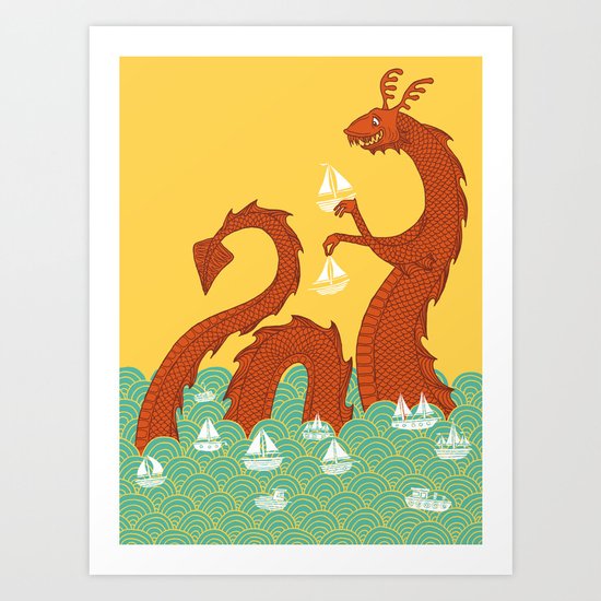It's a Good Day to be a Sea Monster Art Print
