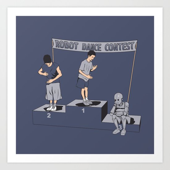 Robot Dance Contest Art Print