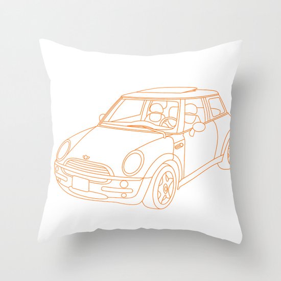 My Mini Cooper Throw Pillow