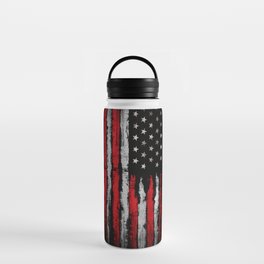 Red & white Grunge American flag Water Bottle