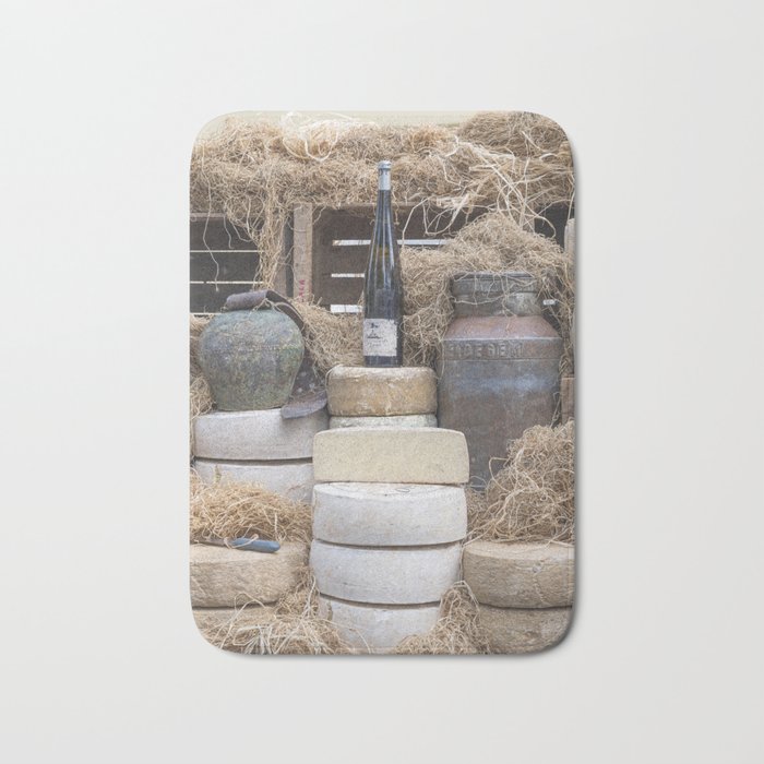Cheese and wine at a french farmersmarket - france street and travel photography Bath Mat