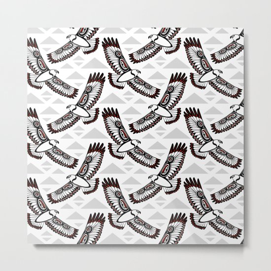 The Hawk's Flight_Bg Gray Metal Print