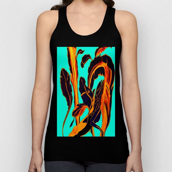 Blue Marker Teal Fire Phoenix Unisex Tank Top