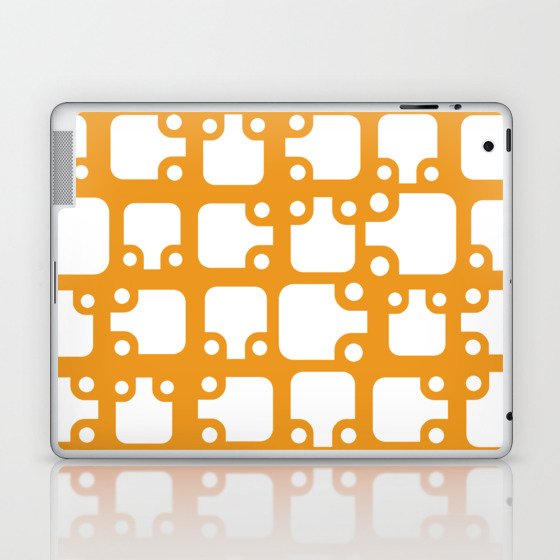 Mid Century Modern Abstract Pattern Orange 2 Laptop & iPad Skin