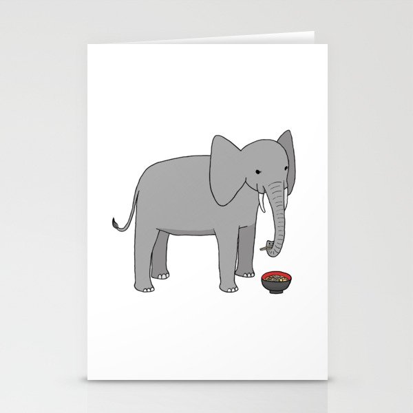 Ramen Elephant Stationery Cards