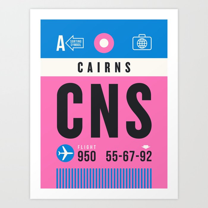 Luggage Tag A - CNS Cairns Australia Art Print