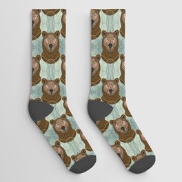 Ornate Brown Bear Socks