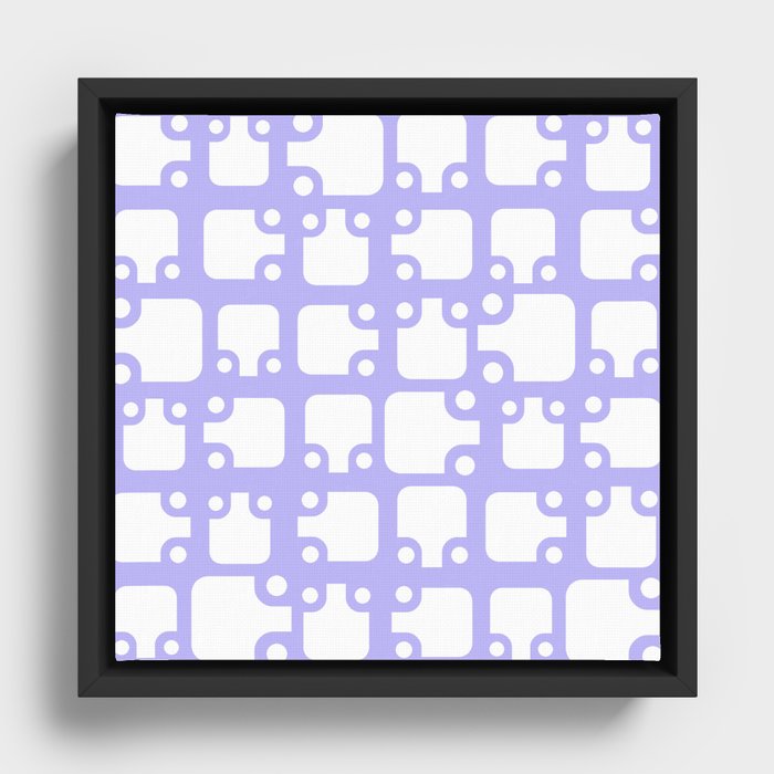 Mid Century Modern Abstract Pattern Periwinkle 2 Framed Canvas