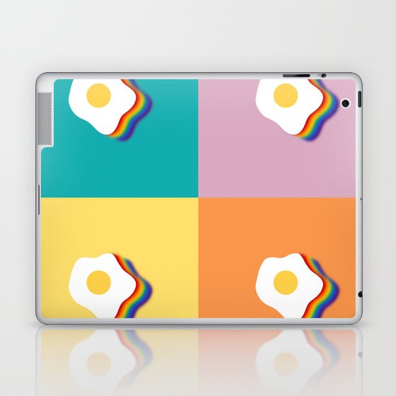 Rainbow fried egg patchwork 1 Laptop & iPad Skin