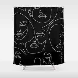 Faces in Dark Shower Curtain
