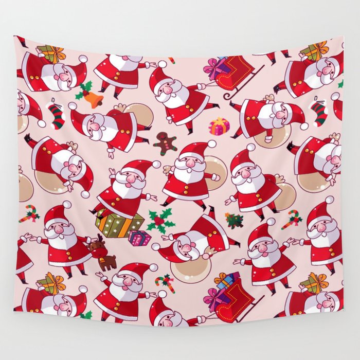 Santa Gift Pattern Wall Tapestry