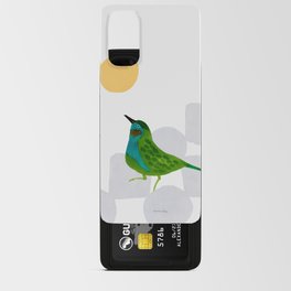 Hopping Bird - Green and Grey and Yellow Android Card Case