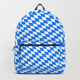 Bavarian Blue and White Diamond Flag Pattern Backpack | White, Pattern, Graphicdesign, Germany, Diamond, Beer, Oktoberfest, Flag, Bavarian, Octoberfest 